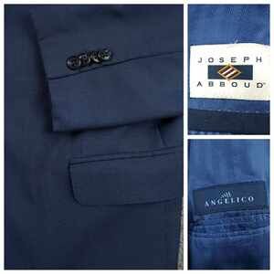 Joseph Abboud Blazer Sport Coat Mens 42R Modern Fit Italian Wool Birdseye Blue